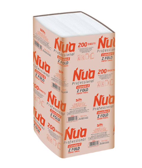 Prosoape de mîini 2 str, 230x225 mm, 200 buc, Cellulosa Premium Z Fold, Nua Professional 1/15, 500567